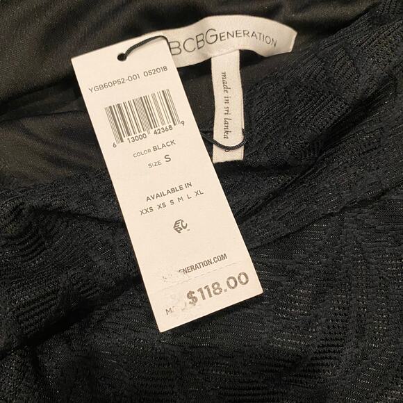 BCBGeneration BLACK Off Shoulder Ruffle Cocktail Lined Lace Dress Small S NEW - Picture 6 of 9